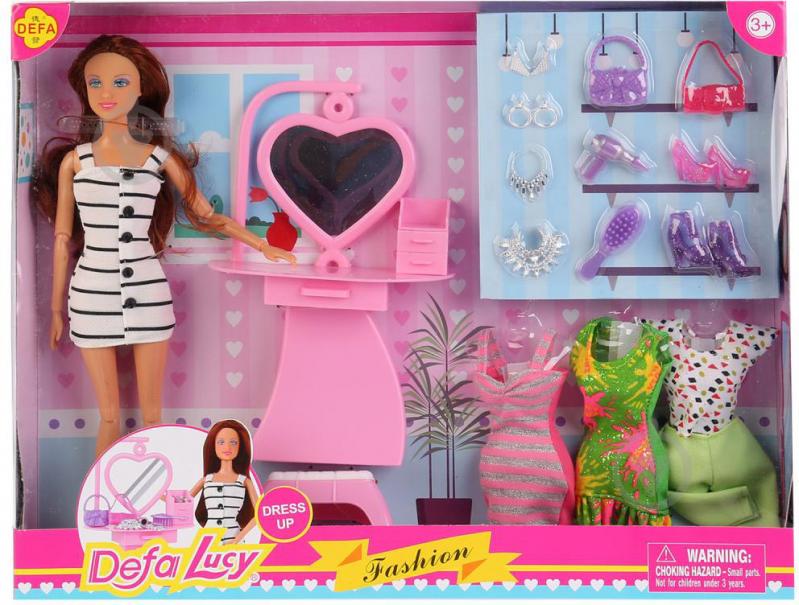 Кукла шарнирная Defa с трюмо и аксессуарами (8418)
