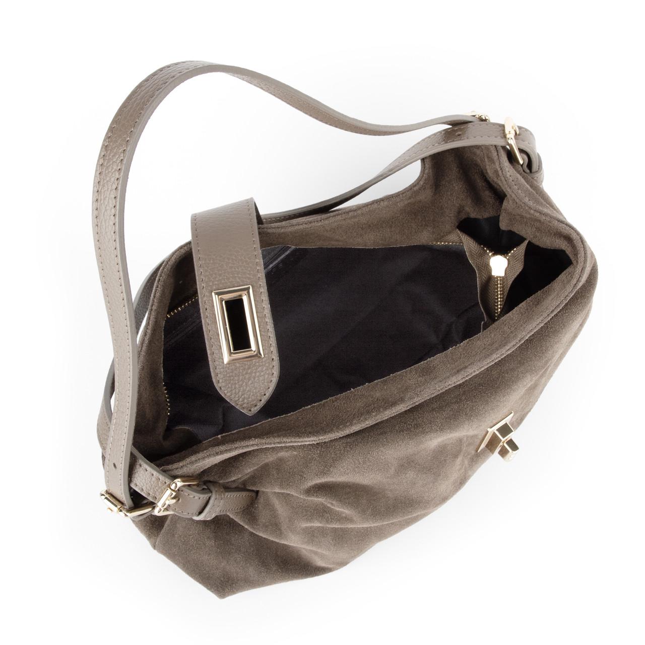 Сумка жіноча Virginia Conti замшева Темний тауп (04034) - фото 5 Сумка жіноча Virginia Conti замшева Темний тауп (04034) - фото 5