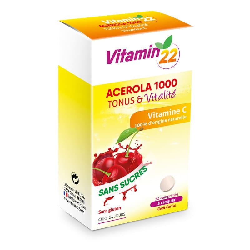 Вітамін C VITAMIN'22 ACEROLA 1000 VITAMINE C NATURELLE 24 Chewable Tabs