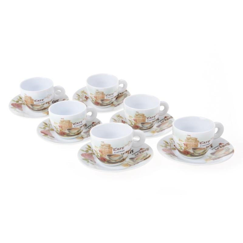 Набір кавових чашок з блюдцями Lora NP88 6х6 90 мл Набір кавових чашок з блюдцями Lora NP88 6х6 90 мл