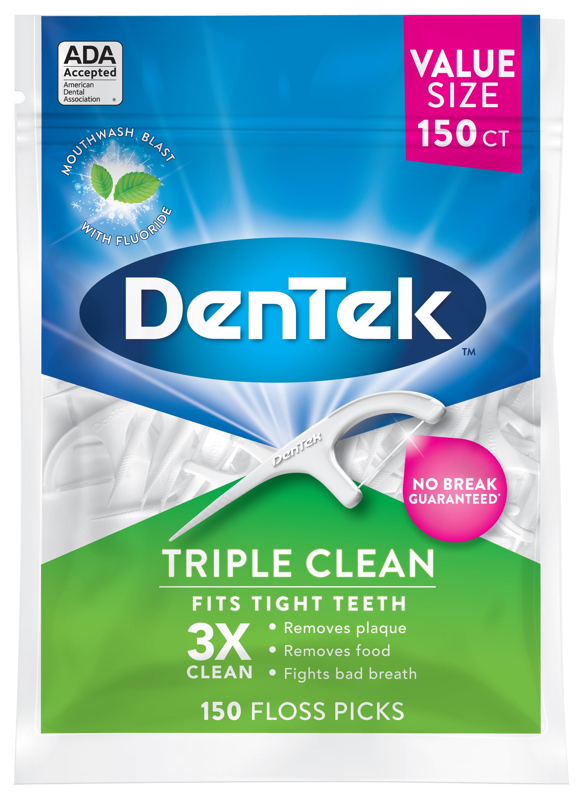 Флосс-зубочистки DenTek Тройная очистка 150 шт. (2024)