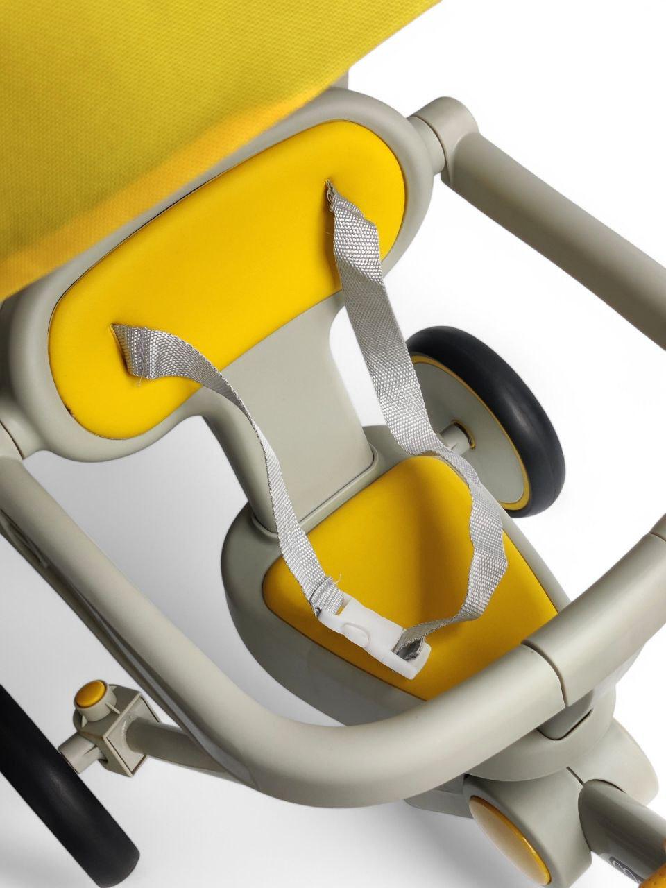 Дитячий велосипед з батьківською ручкою Mamma.Mia 105-2-1 триколісний складний до 60 кг Жовтий (105-2-1r-s) - фото 9