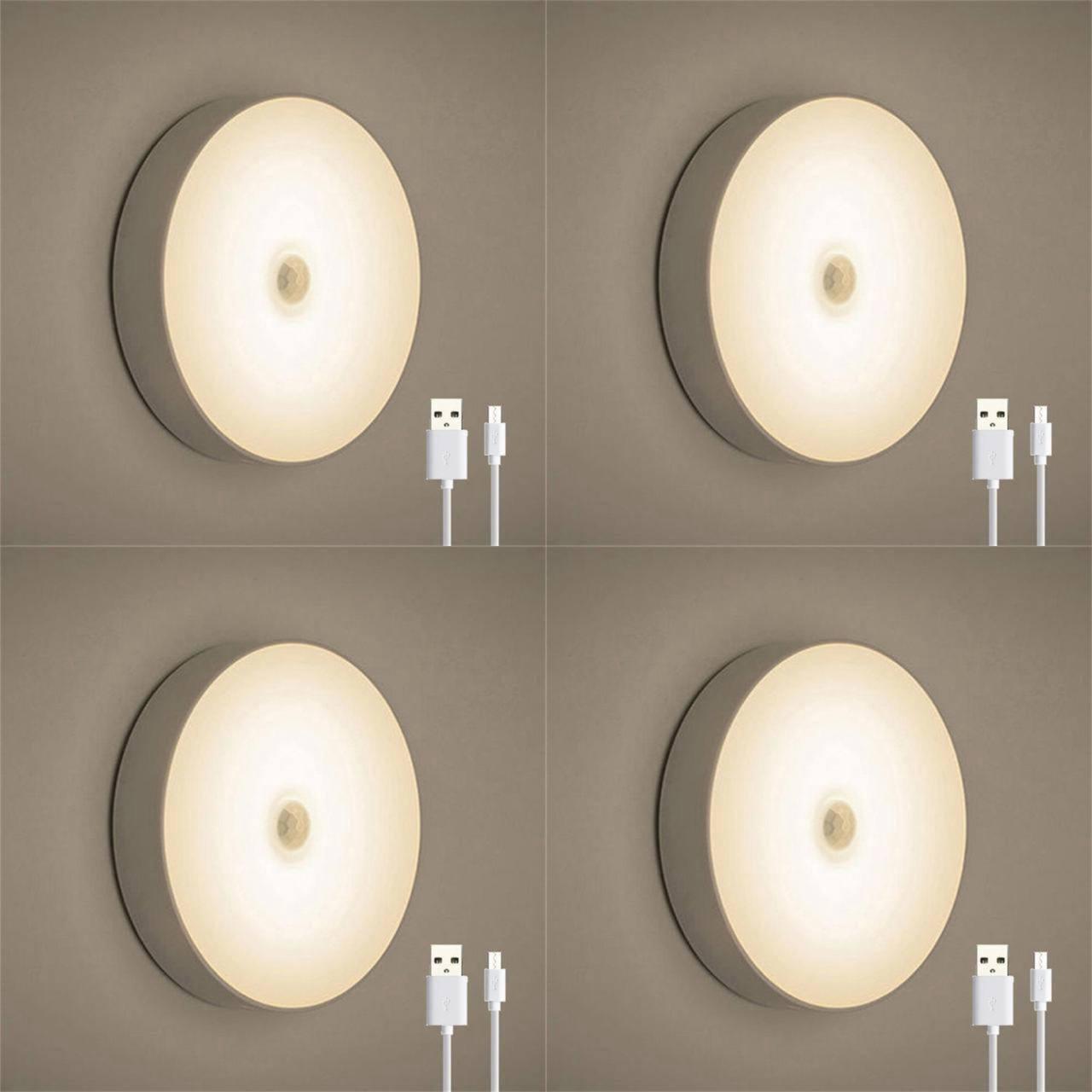 Світильник з датчиком руху акумуляторний 4 шт. Теплий білий (200711) - фото 2 Світильник з датчиком руху акумуляторний 4 шт. Теплий білий (200711) - фото 2