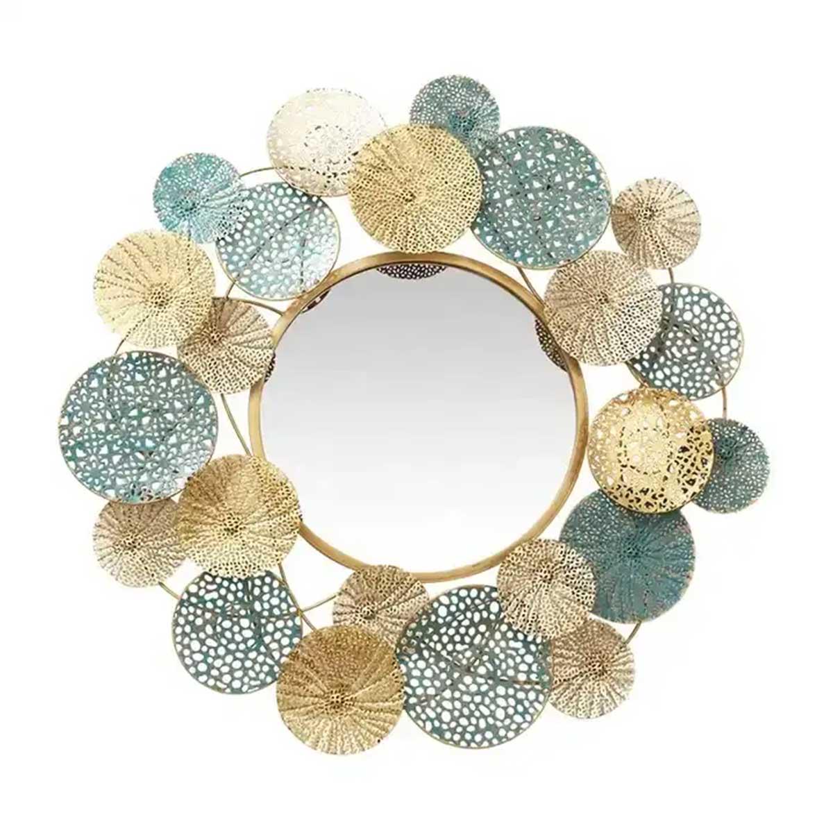 Зеркало настенное декоративное круглое 66х64 см Золотой (HP206)