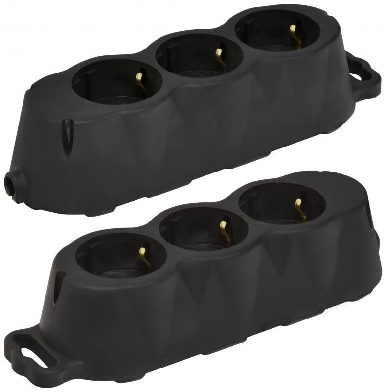 Колодка ETI ERS-3B 3 гнізда 16А 2P+PE каучук IP20 Чорний (4481010) - фото 2 Колодка ETI ERS-3B 3 гнізда 16А 2P+PE каучук IP20 Чорний (4481010) - фото 2