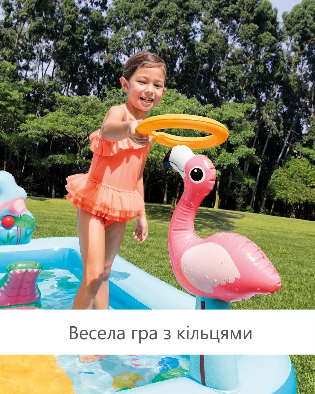 Бассейн детский надувной Intex Jungle с горкой и фонтанчиком (57161) - фото 7