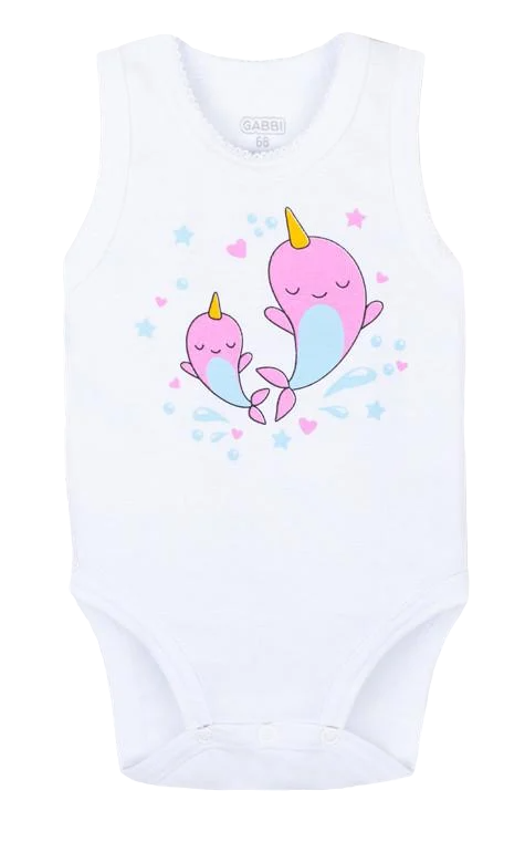 Боди детское хлопковое с коротким рукавом для девочки на кнопках Gabbi BD-21-5-3 Моя принцесса 86 см Белый (12622)