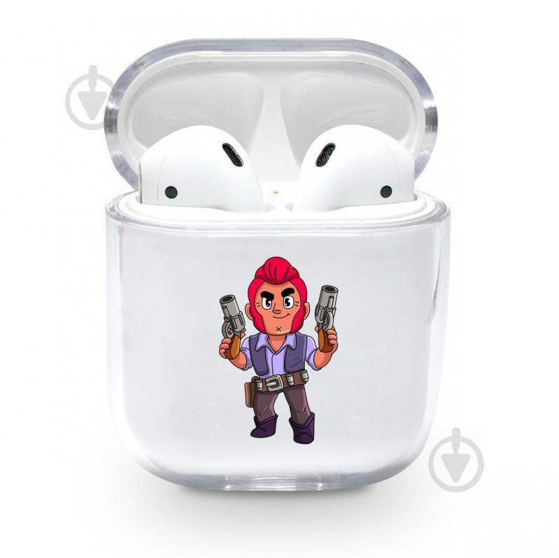 Прозрачный силиконовый чехол Apple AirPods с рисунком -  Colt / Brawls Stars (KAP1106)