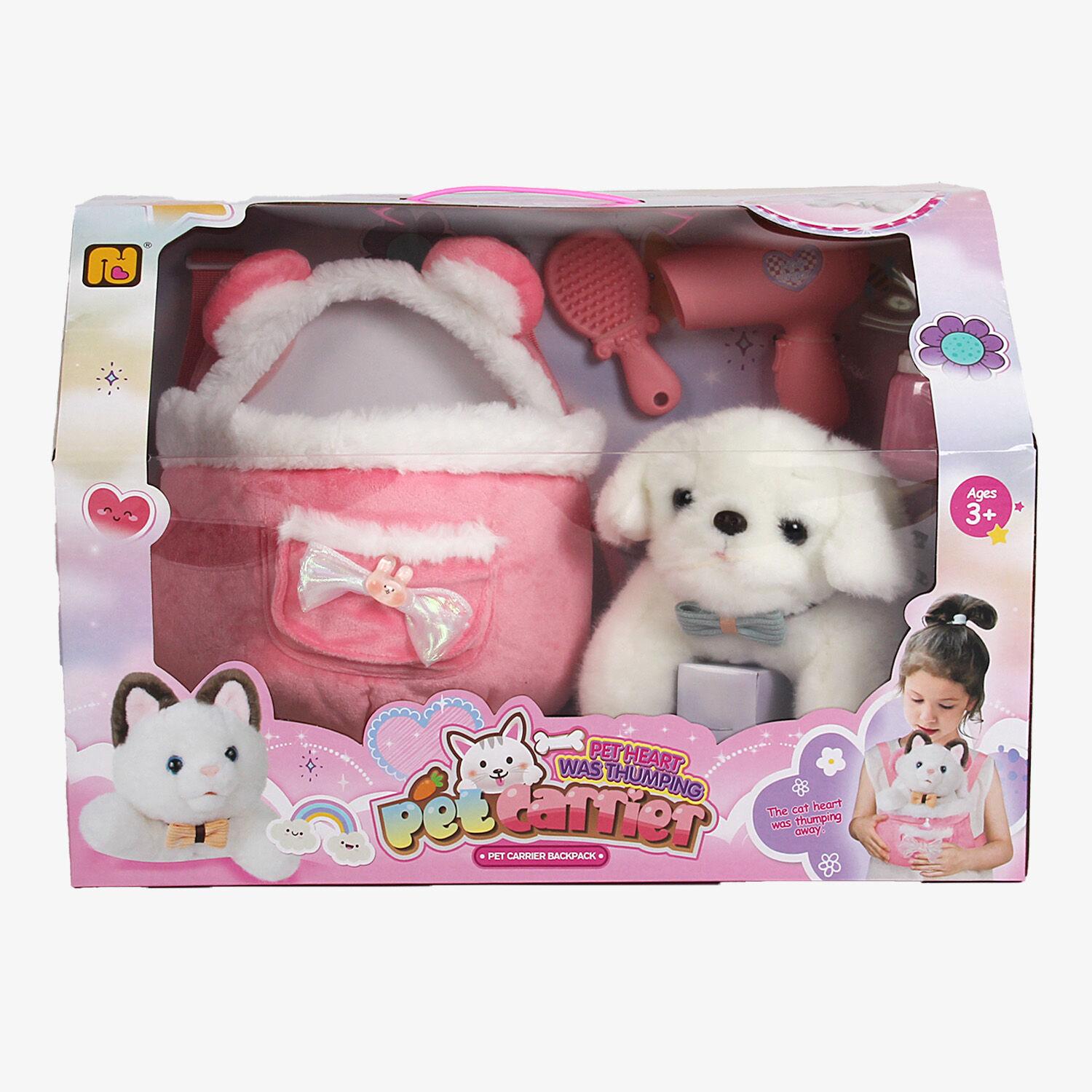 Набор игровой Собачка с аксессуарами 933-142 E звук сердцебиения/сумка-переноска/бутылочка/фен/щетка (156778)