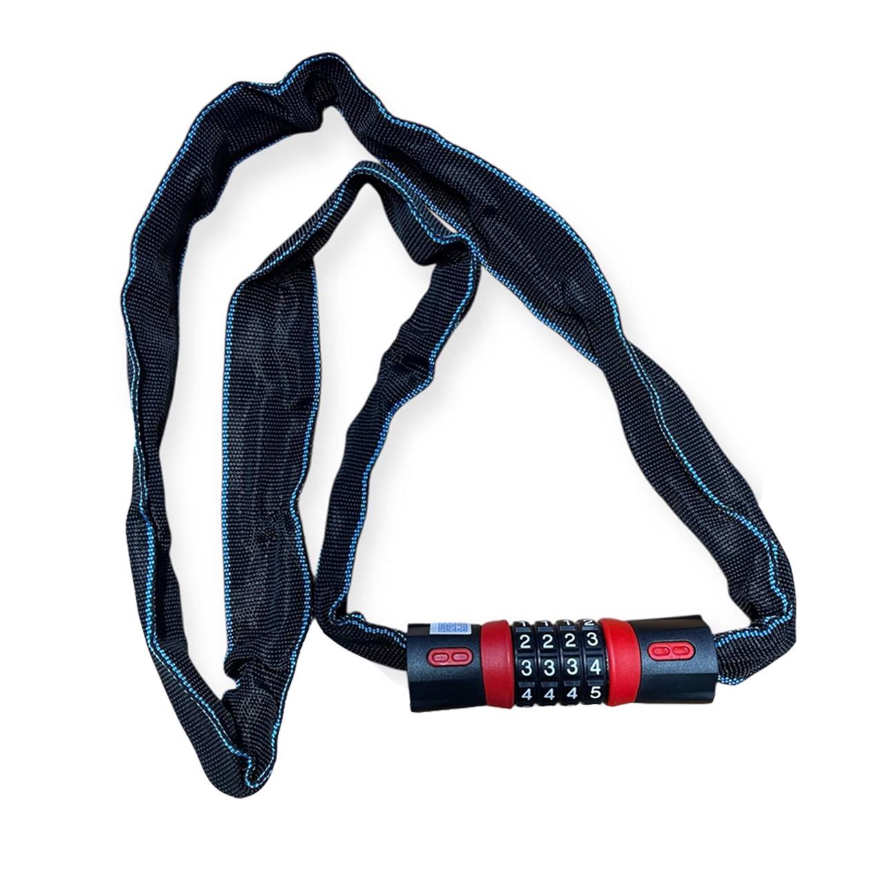 Замок кодовый Feel Fit для велосипеда 7x1200 мм Черно-красный Замок кодовый Feel Fit для велосипеда 7x1200 мм Черно-красный