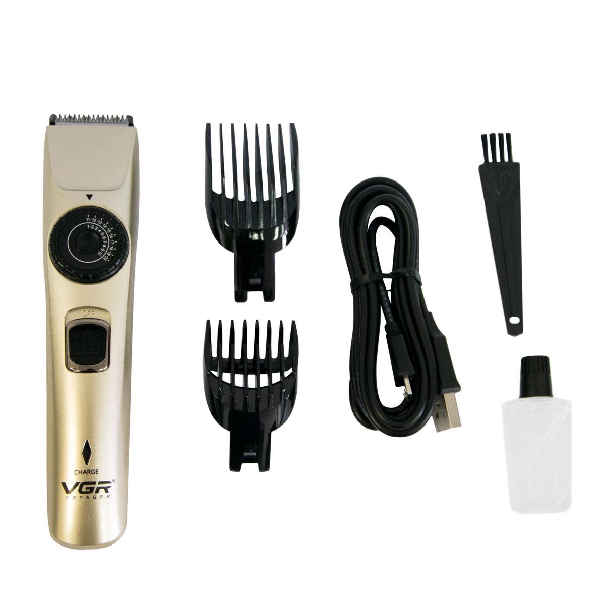 Машинка для стрижки волосся з регулюванням довжини VGR V-031 Золотий/Чорний (1009827-Other)