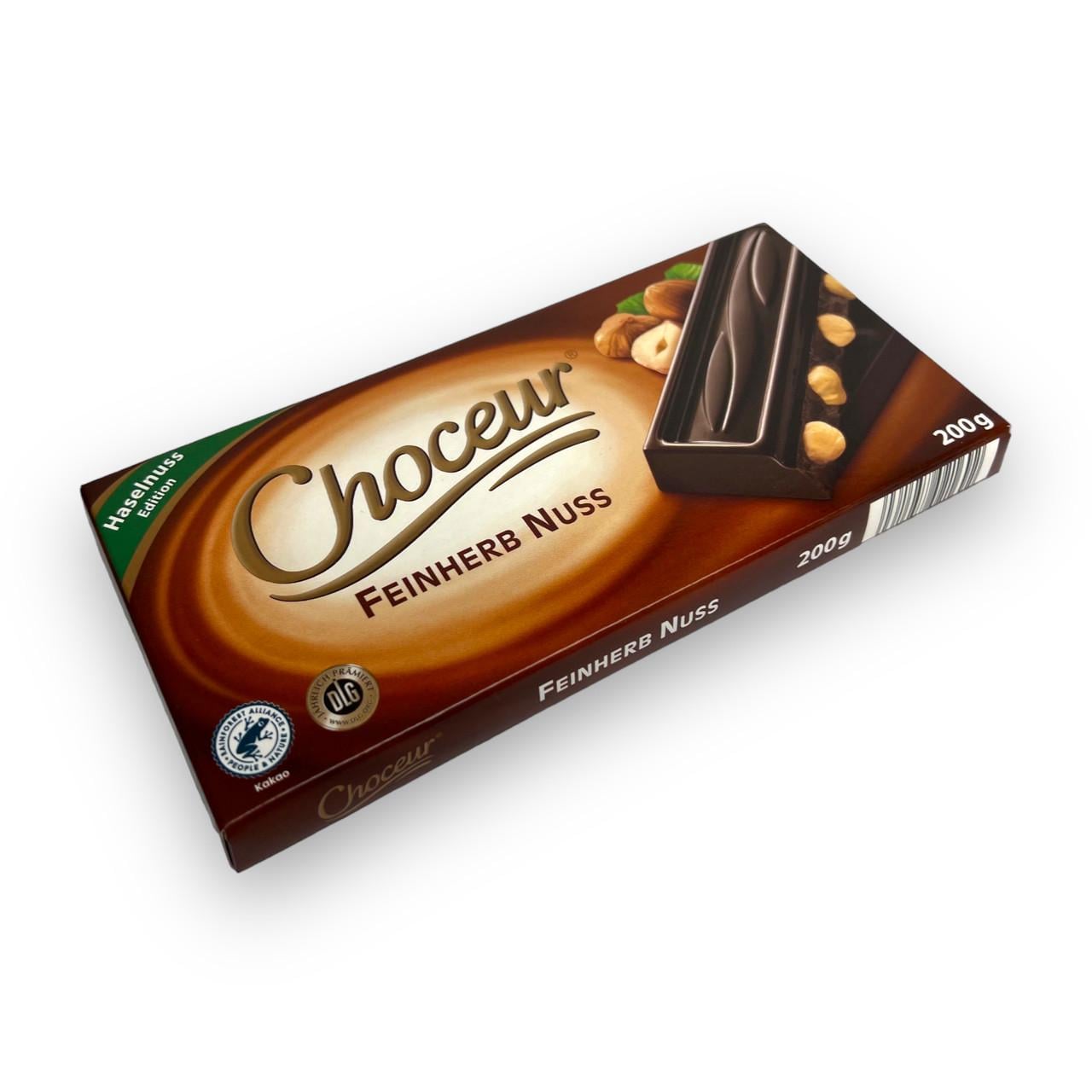 Шоколад черный CHOCEUR Feinherb nuss с лесным орехом 200 г (1983433812)