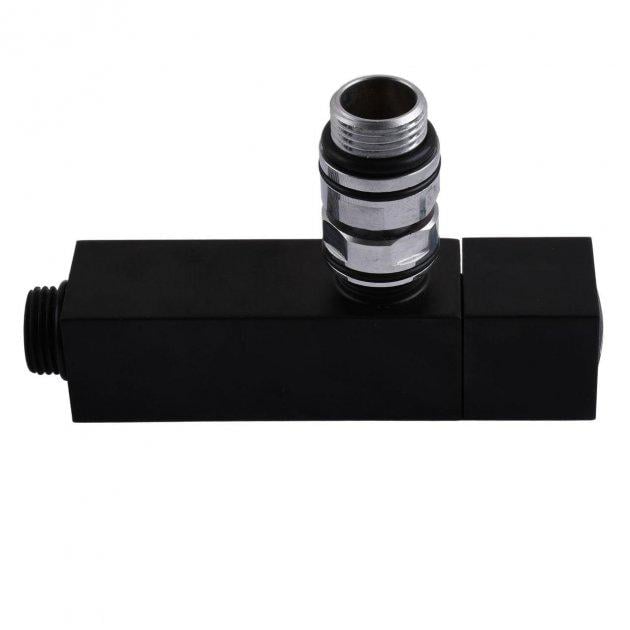 Набор угловых кранов Solomon LUX 8888-CUBE 1/2" с американкой Black - фото 3