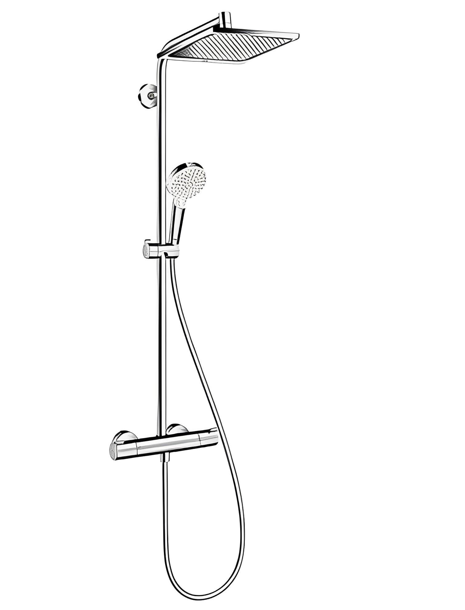 Душевая система HANSGROHE Crometta E 240 1jet Showerpipe 27271000 с термостатом (29647)