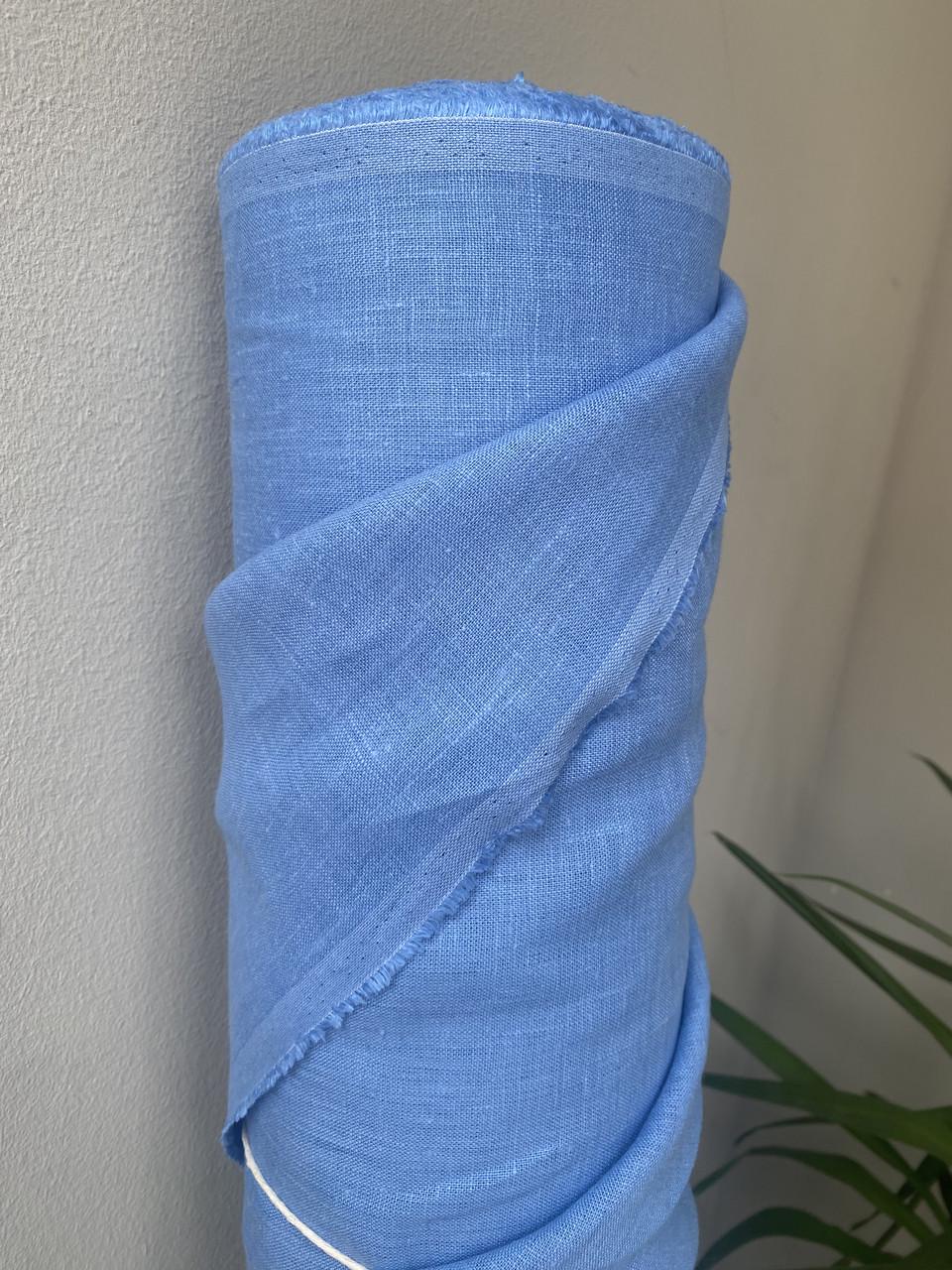 Ткань костюмная LINEN PLUS 100% лен 150 см 757 Голубой - фото 2 Ткань костюмная LINEN PLUS 100% лен 150 см 757 Голубой - фото 2
