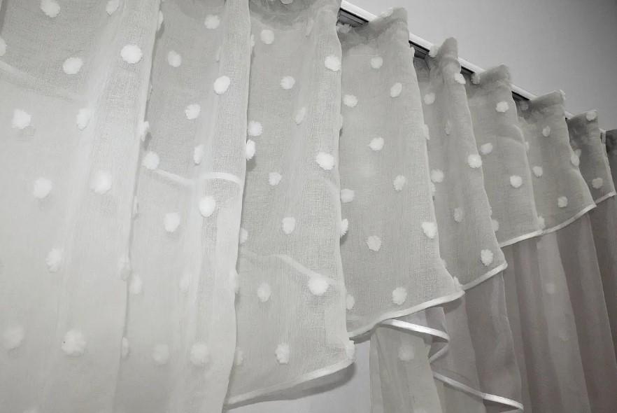 Шторки на кухню шифон/льон 280х170 см Сірий/Молочний (00к 59-368) - фото 2 Шторки на кухню шифон/льон 280х170 см Сірий/Молочний (00к 59-368) - фото 2