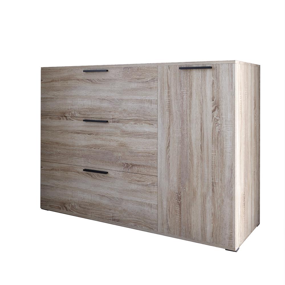 Комод Lion Краш с тремя выдвижными ящиками и закрытыми полками Дуб сонома (000-000-2248) - фото 2