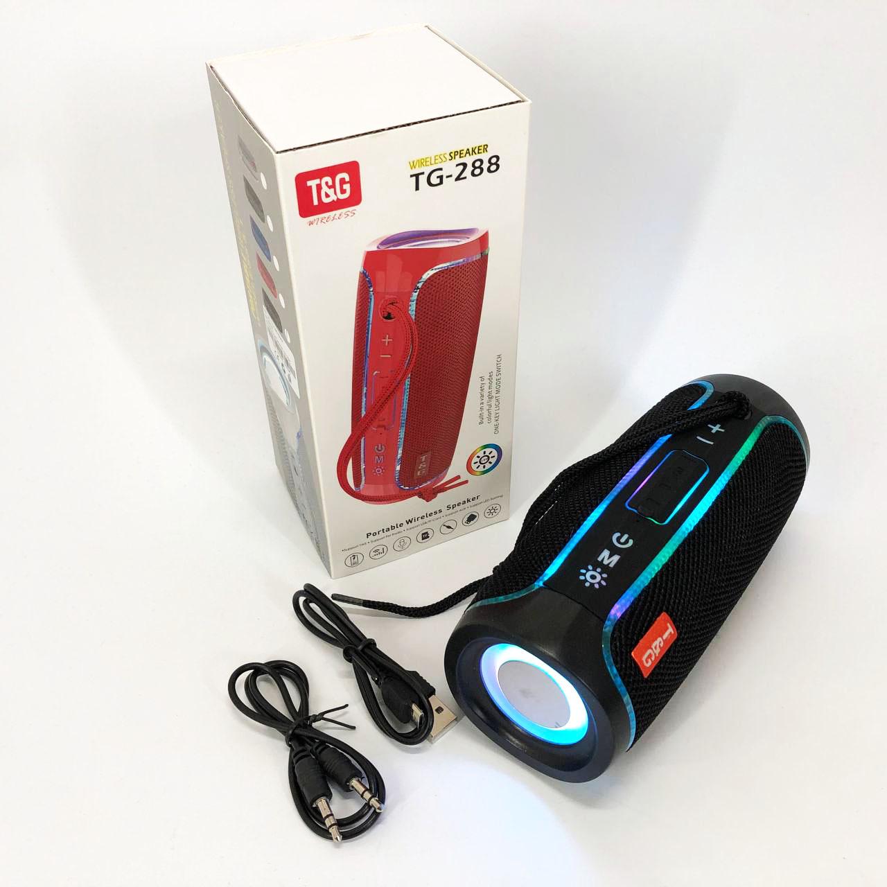 Портативна колонка Bluetooth з LED підсвічуванням Чорний (TG288) - фото 9 Портативна колонка Bluetooth з LED підсвічуванням Чорний (TG288) - фото 9