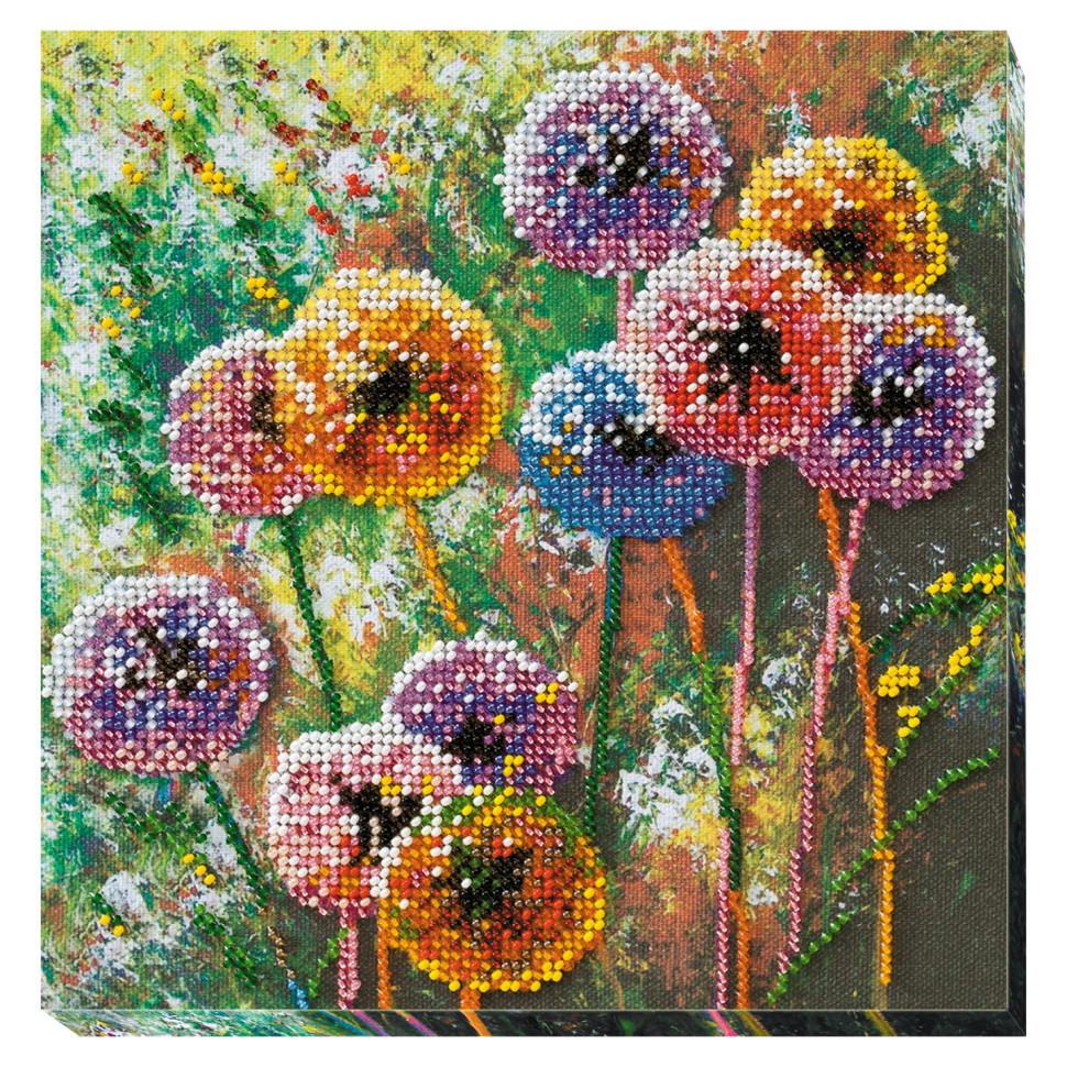 Набор для вышивки бисером Abris Art Разноцветные шары 20х20 см Разноцветный (AMB-017)