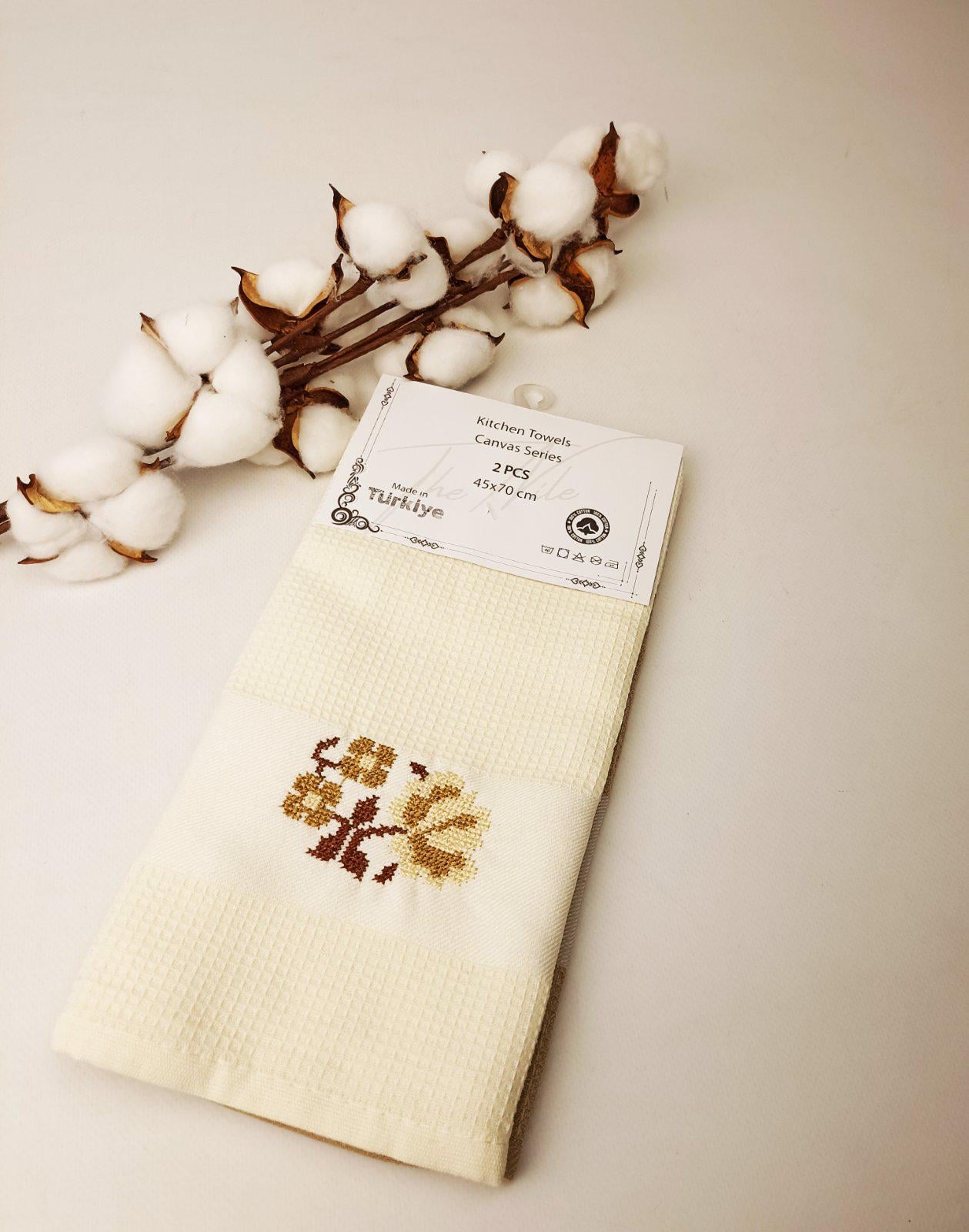 Набор вафельных полотенец Canvas Series 2 шт. Beige/Cream (CN37640)