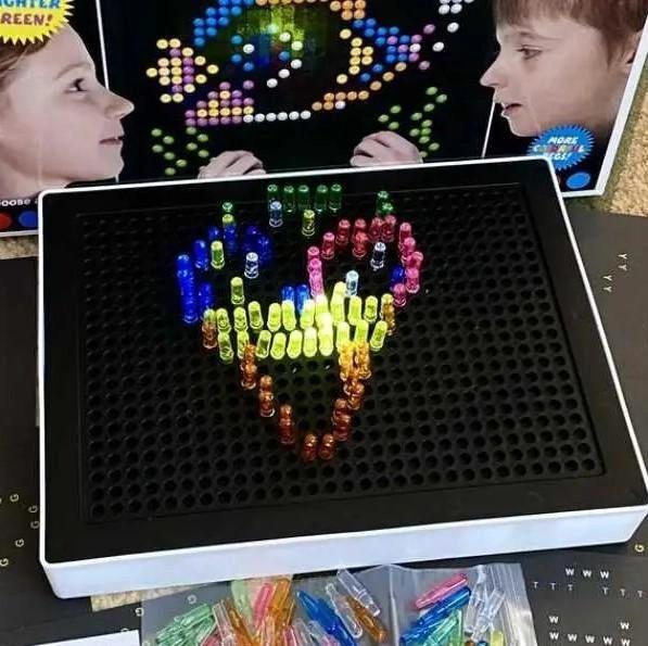 Дитяча оптична мозаїка 3D Magic Light Panel з планшетом та 180 кольорових фішок (2134436795) - фото 5