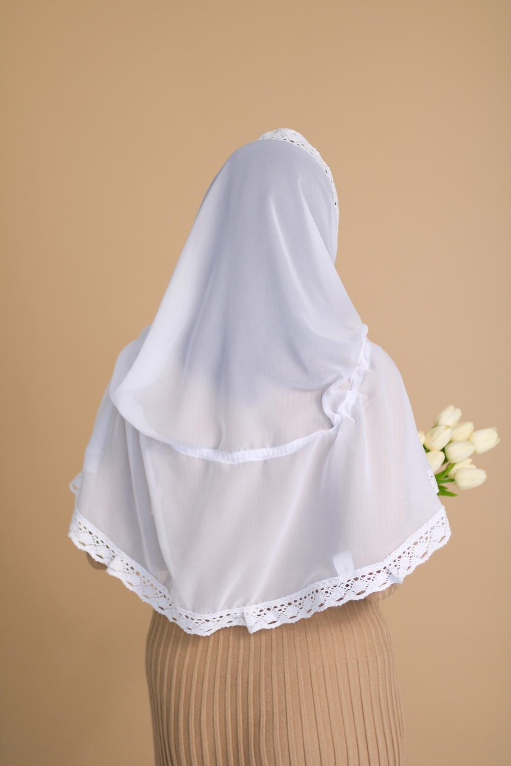 Палантин для храму на голову Білий (п012) - фото 6 Палантин для храму на голову Білий (п012) - фото 6