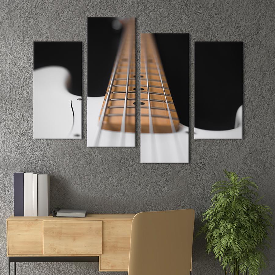 Картина модульная из 4 частей Струны бас-гитары XL 149x106 см (527-42)
