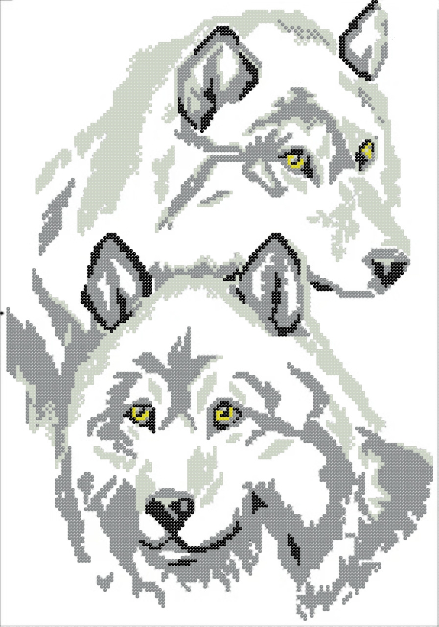 Cхема для вышивки бисером ДАНА-53 Волки