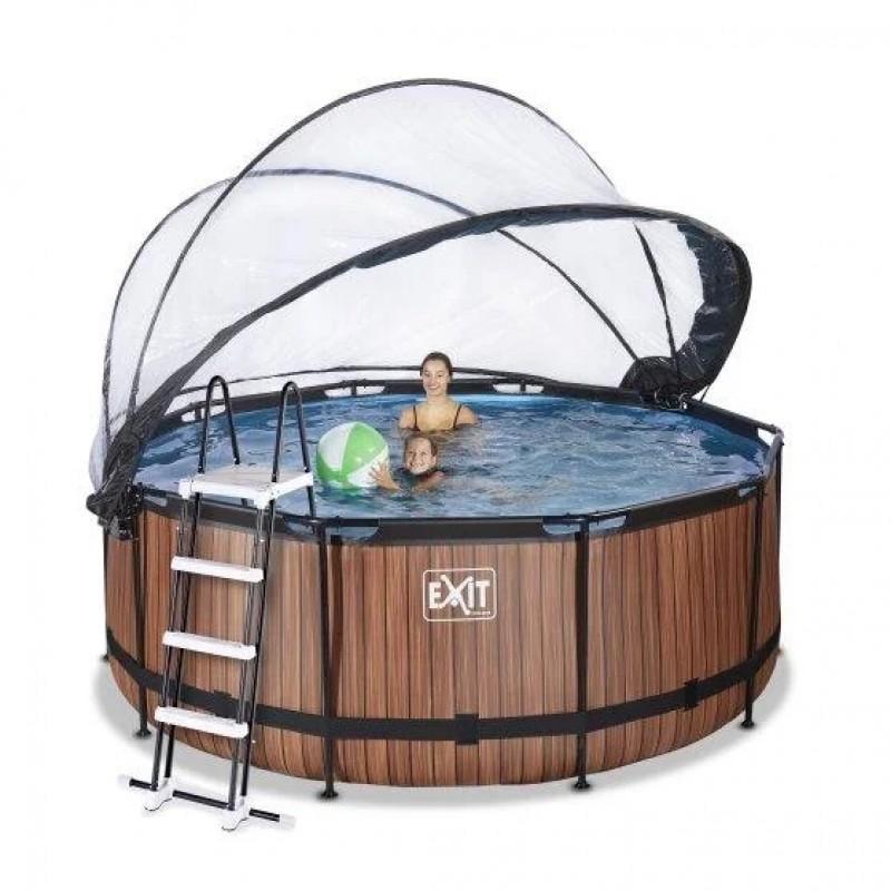 Бассейн каркасный Exit Toys с куполом насос 35 Вт 360х122 см Коричневый - фото 3 Бассейн каркасный Exit Toys с куполом насос 35 Вт 360х122 см Коричневый - фото 3