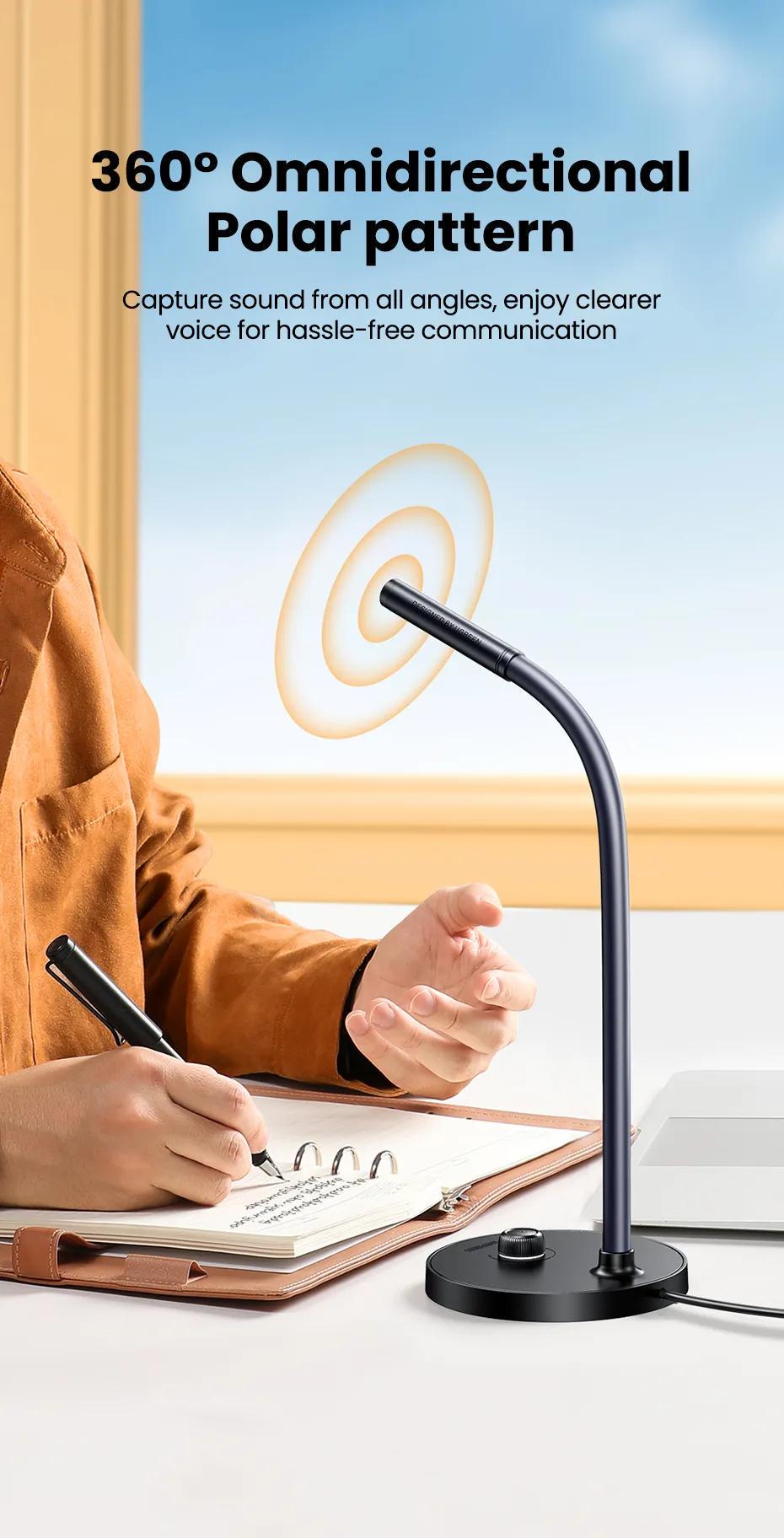 Микрофон UGREEN 60 дБ шумоподавления USB Черный (90416) - фото 5 Микрофон UGREEN 60 дБ шумоподавления USB Черный (90416) - фото 5