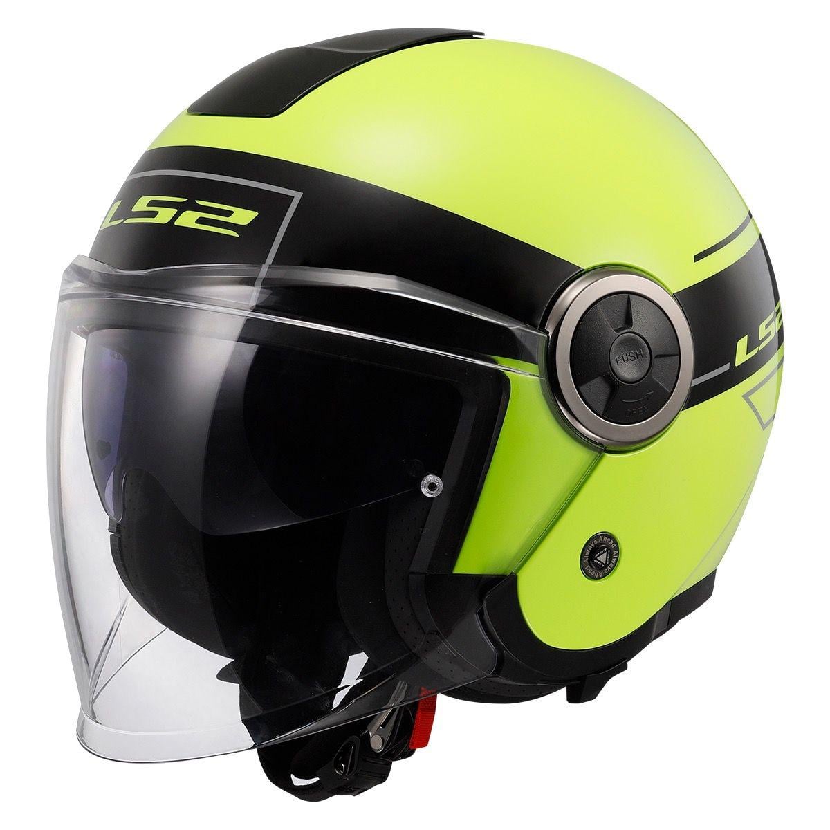 Мотошлем LS2 OF620 Classy Classic M Black/Hi-Vis Yellow (36870)