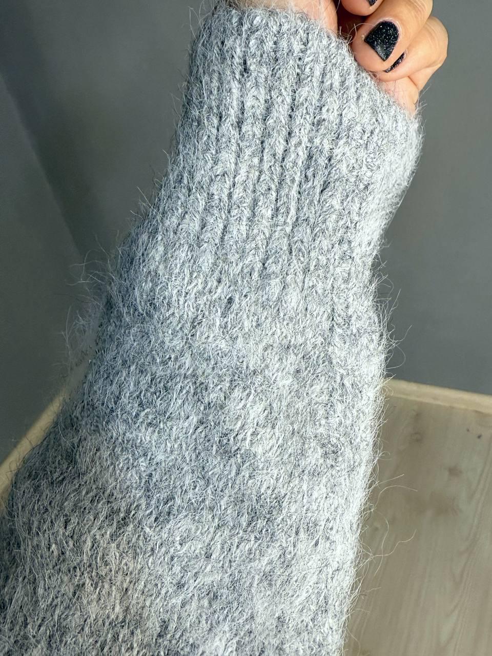 Светр жіночий A-N 19-1 з коміром поло теплий вільний OS Сірий (5770) - фото 7 Светр жіночий A-N 19-1 з коміром поло теплий вільний OS Сірий (5770) - фото 7