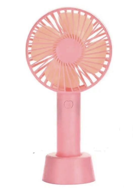 Портативный вентилятор Portable Mini Fan X9 на аккумуляторе с ручкой USB Розовый (2269810334)