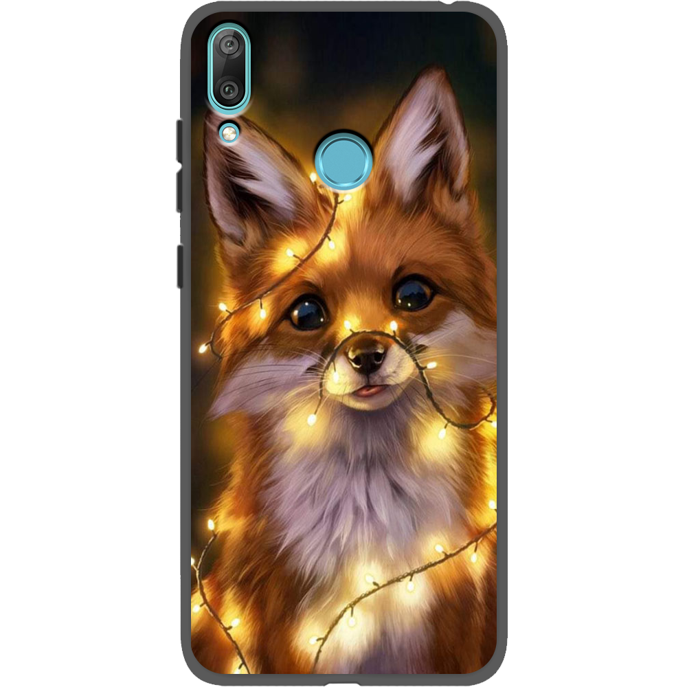 Чехол Boxface Huawei Y7 2019 Рождественская лиса Черный силикон (36044-up2399-37011)