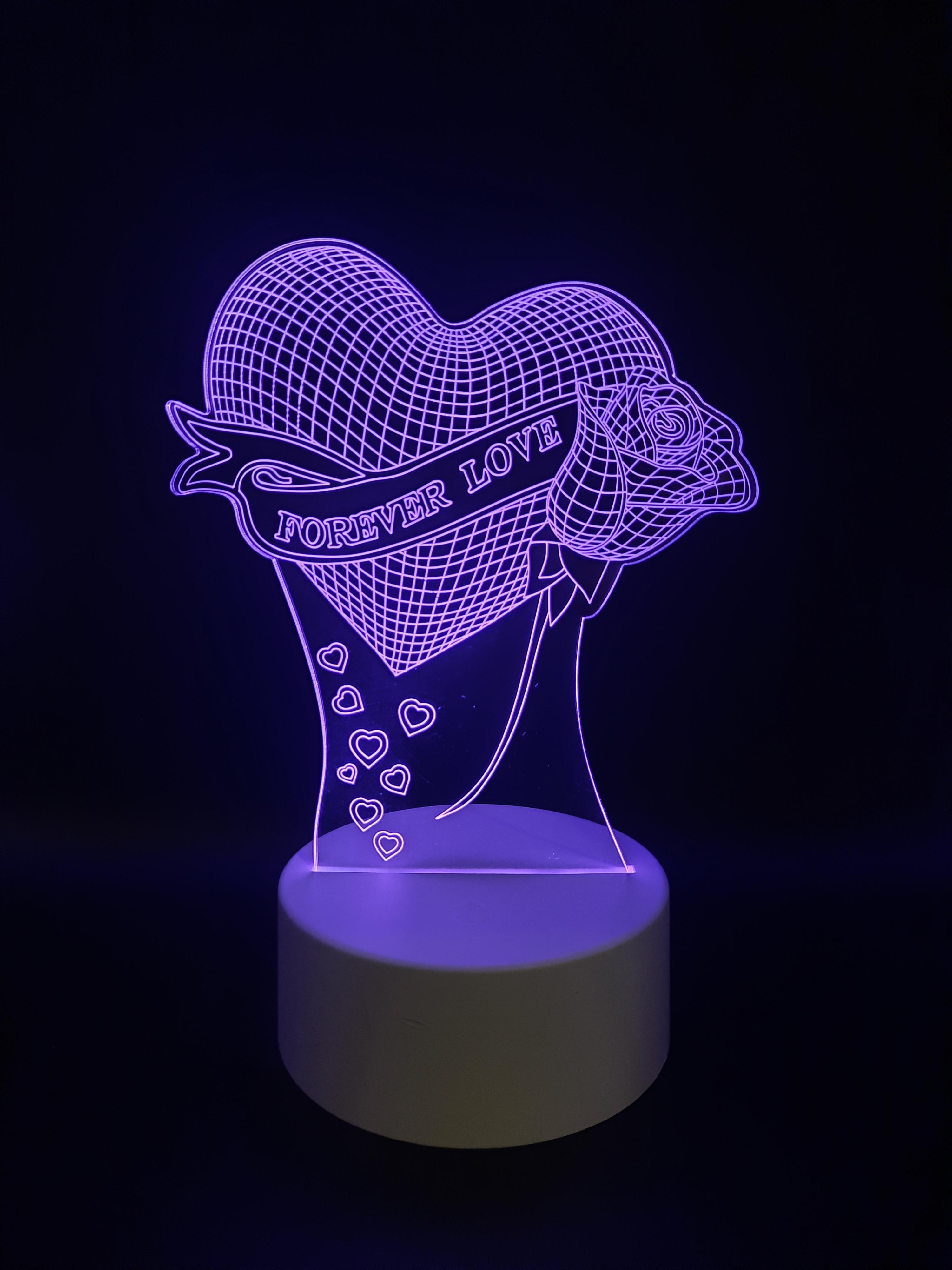 Нічник LED 3D Love Forever 16 кольорів - фото 6