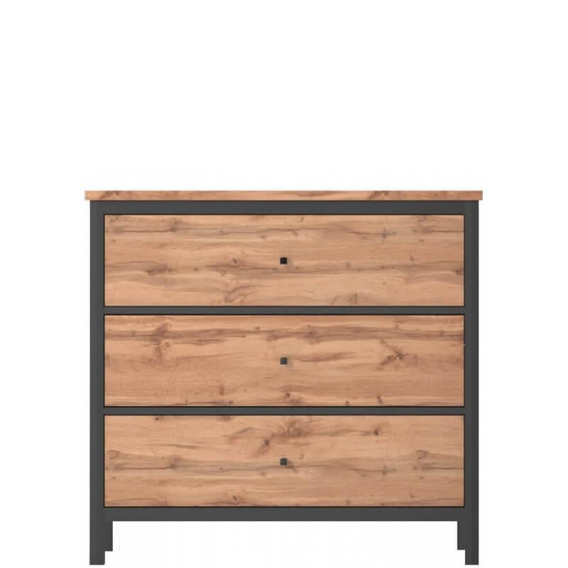 Комод в гостиную Гербор KOM3S Чос Дуб тахо/Черный (20006713)