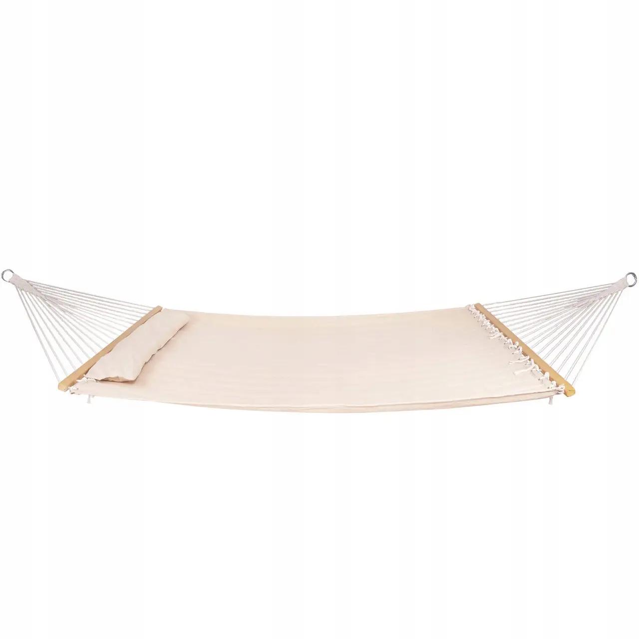 Гамак подвесной с деревянными перекладинами XXL Springos 200x140 см HM058