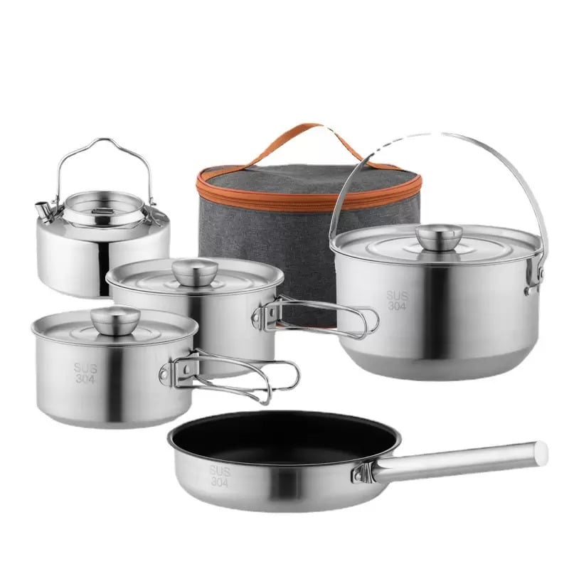 Набор посуды туристической Starcamp HX-SK09A Cookware set 3-4 Steel (SC137) Набор посуды туристической Starcamp HX-SK09A Cookware set 3-4 Steel (SC137)