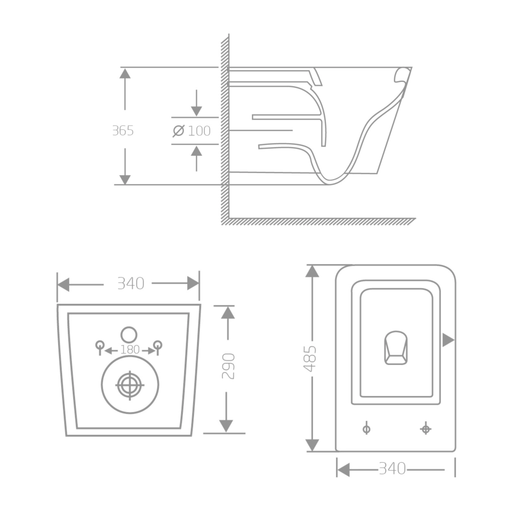 Унитаз подвесной Smart Black 48,5 см безободковый прямоугольный с сиденьем Soft-close и системой смыва Tornado Qtap Crow Ultra Quite Черный (30634163) - фото 2