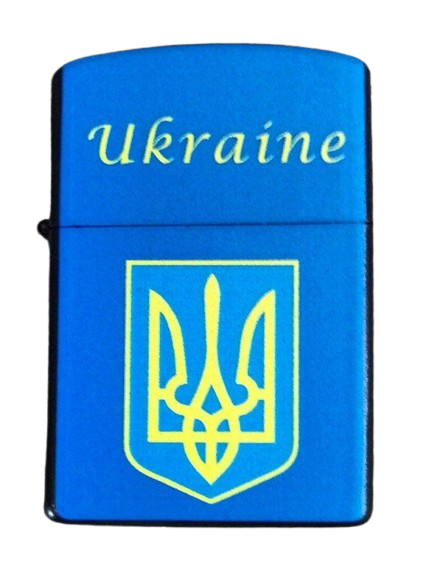 Зажигалка бензиновая Герб Украины HL-340 в подарочной коробке (1072А)