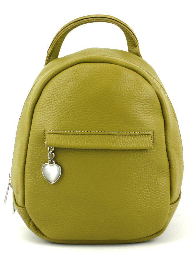 Рюкзак кожаный женский Borsacomoda 835.015 3 л Cалатовый