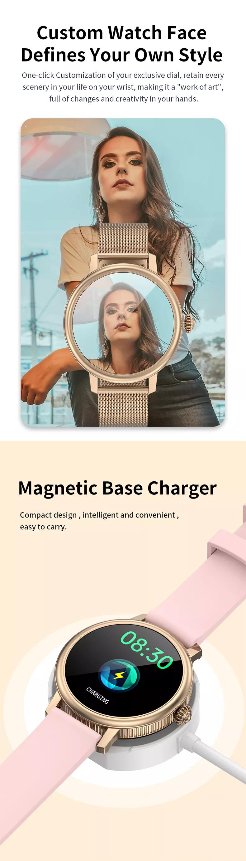 Смарт-годинник жіночий Lemfo CF90 з AMOLED екраном тонометр/пульсометр - фото 8 Смарт-годинник жіночий Lemfo CF90 з AMOLED екраном тонометр/пульсометр - фото 8