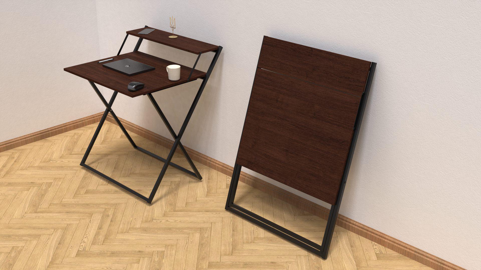 Стіл-трансформер Ferrum-decor Компакт 4 метал/ДСП 16 мм 750x790x720 мм Чорний/Венге Магія (FRD-105406) - фото 3 Стіл-трансформер Ferrum-decor Компакт 4 метал/ДСП 16 мм 750x790x720 мм Чорний/Венге Магія (FRD-105406) - фото 3