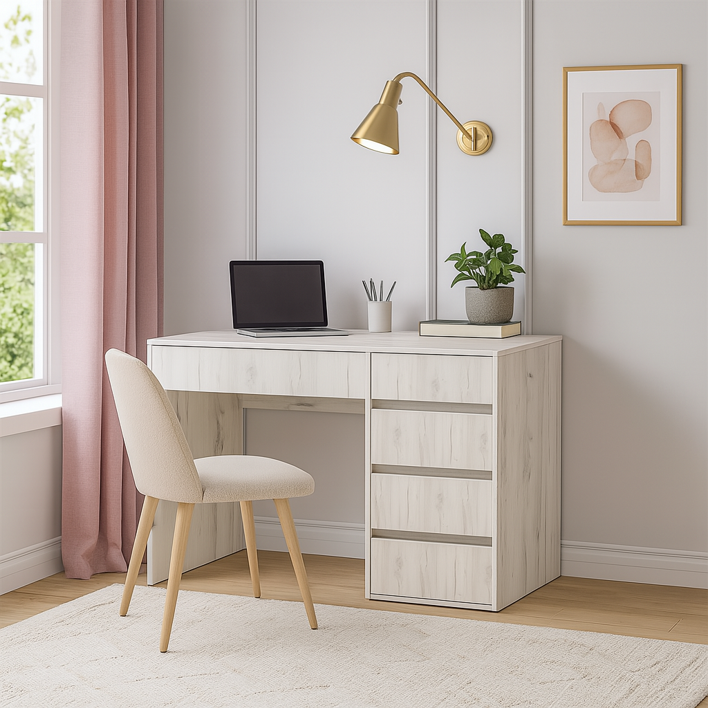 Стіл письмовий СП7 5Я SENAM 780х1100х600 мм ДСП Дуб Крафт Білий - фото 1 Стіл письмовий СП7 5Я SENAM 780х1100х600 мм ДСП Дуб Крафт Білий - фото 1