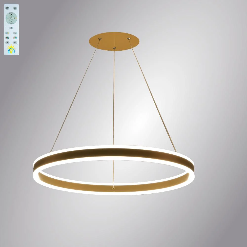 Люстра ESLLSE підвісна STELLA R 96 Вт LED з пультом 600x1200 мм Золотий (10038)