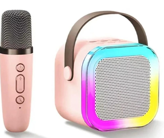 Набор детский караоке беспроводной микрофон/колонка Розовый