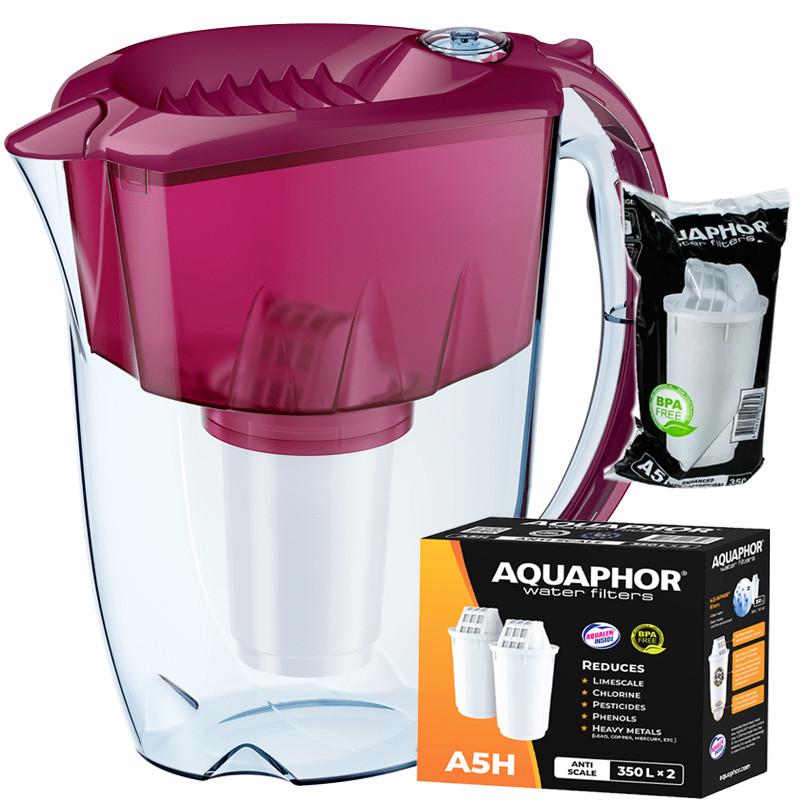 Фильтр-кувшин Аквафор Престиж А5 два модуля А5Н жесткость Вишневый (1786432791)