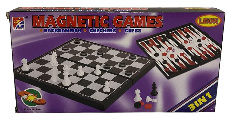 Шахматы магнитные 3в1 в коробке (618-25) - фото 1