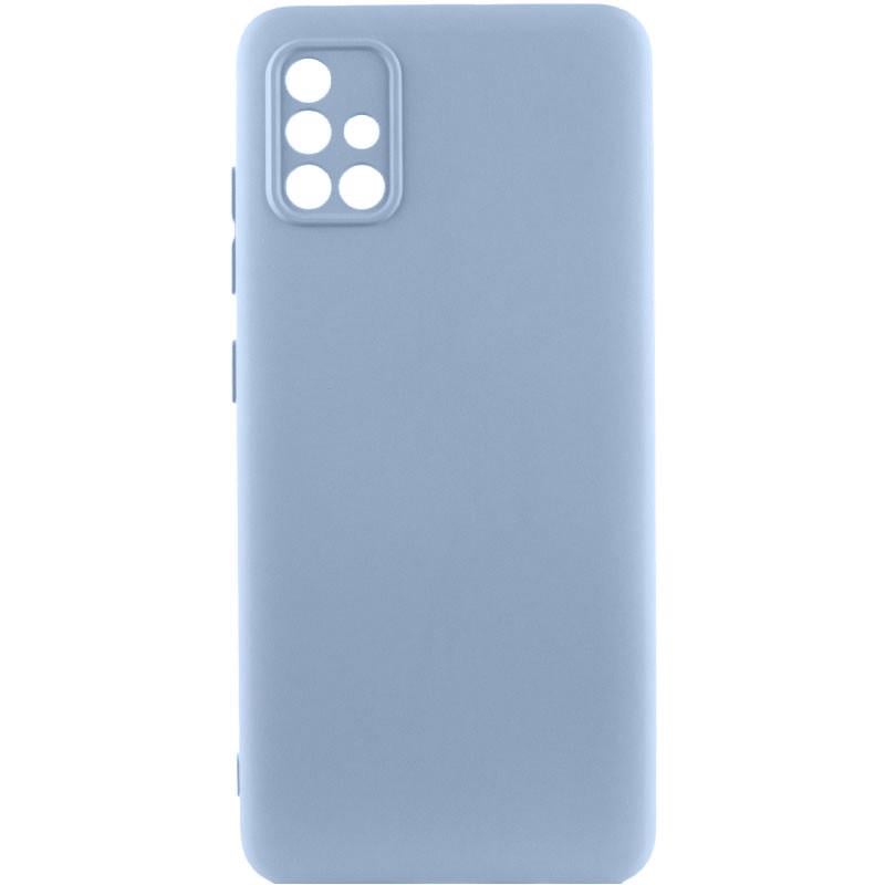 Противоударный чехол TPU GETMAN Liquid Silk Full Camera для Samsung Galaxy A51 Голубой / Lilac Blue