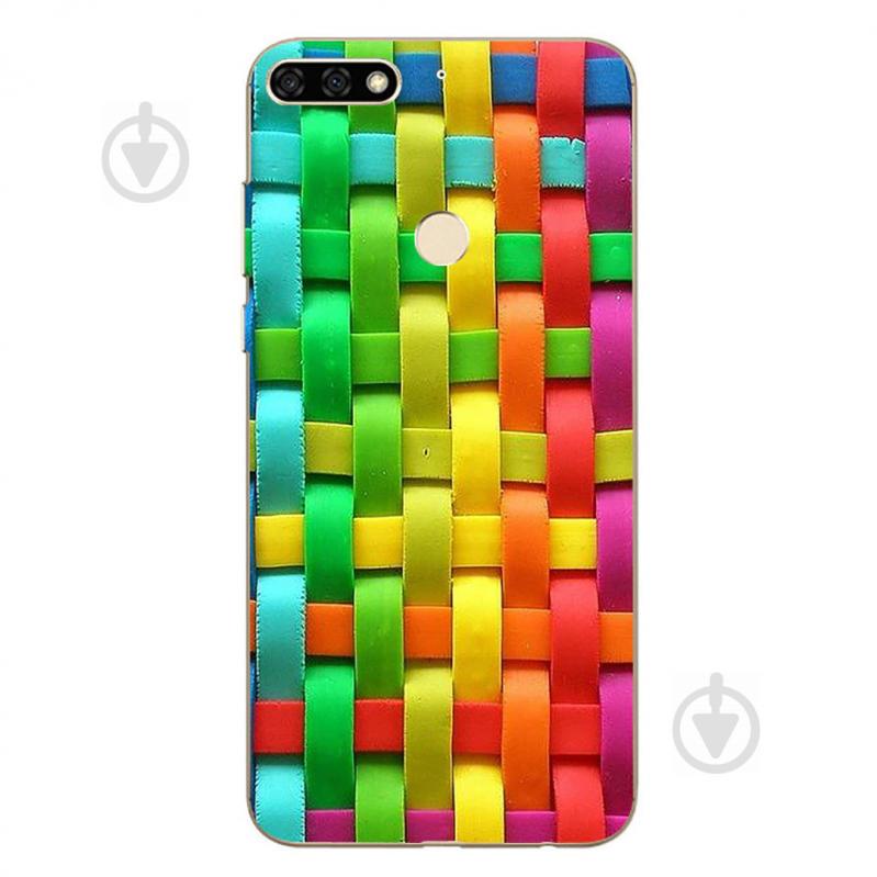 Чехол с рисунком Printed Silicone для Huawei Y7 Prime 2018 Плетенка (hub_QCrP77874)